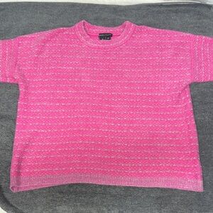 Peace of Cloth Vibrant Pink Sweater has Cashmere in it.Oversized in Lg and fits